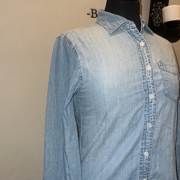 SOLD-J. Crew Blue Jean Button Down Shirt - Picture 4 of 5